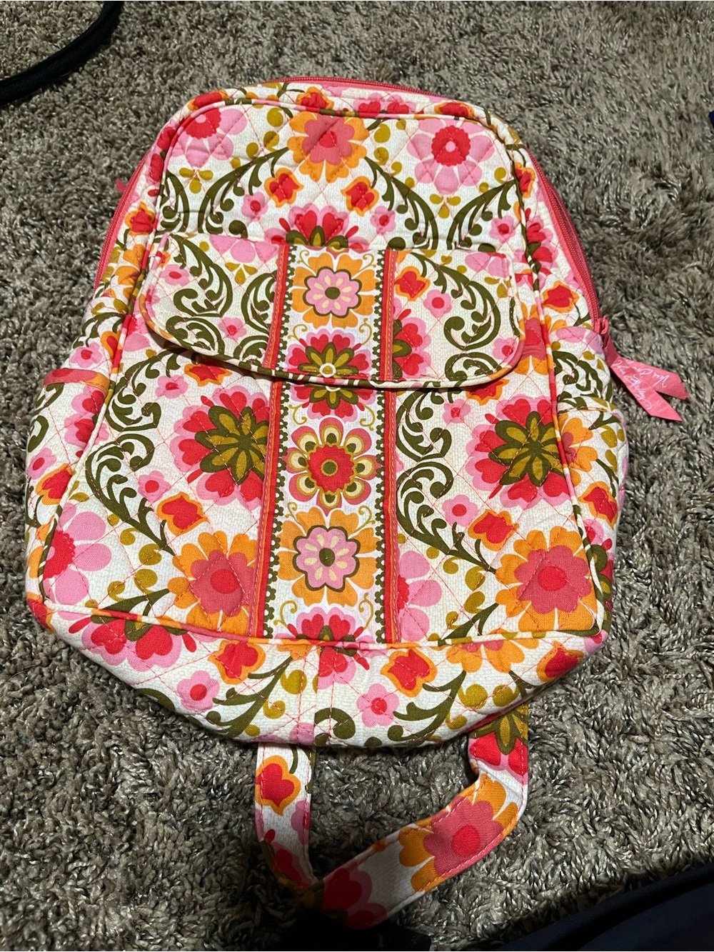 Vera Bradley Pink Multi Floral Quilted Cosmetic Pouch